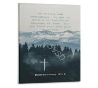 Inspirational Christian Wall Art Deuteronomy 31 6 Be Strong Courageous Scripture Poster Canvas Print(Unframed,16x24inch(40x60cm))