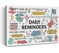 Inspirational Framed Canvas Print - Daily Positive Affirmations & Reminders, Wall Art for Bedroom, Office, Therapy Room Decor(Unframed,08x12inch(20x30cm))