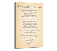 Inspirational Gift for Men: “The True Measure” Quote Art on Canvas, Poem Poster for Home Office, Bar, or as a Father’s Day Present(Unframed,12x18inch(30x45cm))