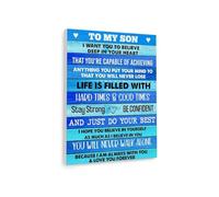 Inspirational Gift for Son To My Son Canvas I am Always With You Wall Art from Parents for Boy Young Man Bedroom Dorm Graduation Gift(Unframed,08x12inch(20x30cm))