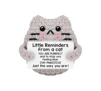 Inspirational Kitten Amigurumi - Mini Motivateur Artisanal, Poche Pocage Pocage Humored Affirmation, Décoration De Bureau Attachante, Souvenir D'encouragement | Ornement du Casier pour Encourag