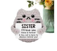 Inspirational Kitten Amigurumi - Mini Motivateur Artisanal, Poche Pocage Pocage Humored Affirmation, Décoration De Bureau Attachante, Souvenir D'encouragement | Ornement Du Casier Pour Encourag