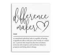 Inspirational Leader Wall Art, “Difference Maker” Canvas Print for Office Decor, Appreciation Gift for Boss, Manager, Mentor, Retirement or Promotion(Framed,16x24inch(40x60cm))