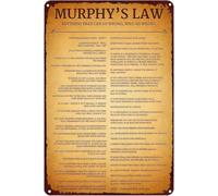 Inspirational Murphys Law Metal Sign Vintage Decor for Kitchen 8 X 12 in