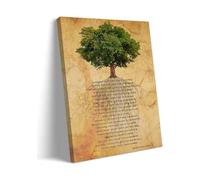 Inspirational Oak Tree Poem Poster, Vintage Motivational Wall Art for Bedroom Decor, Nature Themed Quote Print(Framed,08x12inch(20x30cm))