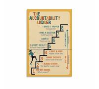Inspirational Office Decor The Ladder of Accountability Canvas Print for Leaders Managers and Executive Gift Idea(Unframed,12x18inch(30x45cm))