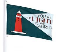 Inspirational Quote Flag 3x5 FT You are The Light of The World Red Lighthouse Outdoor Flags Large Welcome Yard Banners Home Garden Yard Lawn Decor