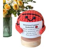 Inspirational Sport Crochet Doll, Baseball-Shaped Knitting Ornament Handmade Positive Motivational Doll With Card, Gift For Classmates Friends Fitness Enthusiasts Family Collectible Home Decoration