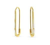 Inspirational Symbol Support For Displaced People Safety Pin Threader Drop Earrings For Women Teen 14K Or Jaune .925 Argent Sterling