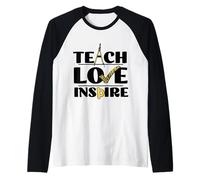 Inspirational Teach Love Inspire Back to School Math Teacher Manche Raglan