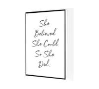 Inspirational Wall Art for Women - She Believed She Could So She Did Print, Motivational Quote for Office, Bedroom, Gift(Unframed,16X24inch(40X60cm))