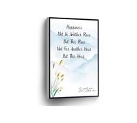 Inspirational Wall Art Quote Happiness Not In Another Place But This Place Canvas Print Home Decor(Framed,08x12inch(20x30cm))