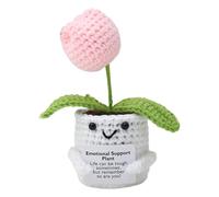Inspirations Fleur au Crochet - Figurine au Crochet Faite à la Main avec Amour et Carte d'encouragement, Petite décorative dans Un Pot comme Couette | Cadeau de Motivation pour la Maison, Le
