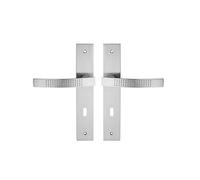 INSPIRE 2 ferrures de porte Louna - Garniture de plaque longue - Entraxe 195 mm - Aluminium - Gris mat