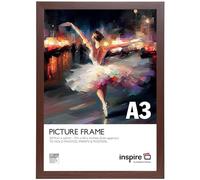 inspire by Hampton Frames Cadre pour affiche, format A3 (29,7 x 42 cm), bois foncé, façade acrylique, rectangulaire, support mural, paysage ou portrait, affichage moderne pour photos, impressions