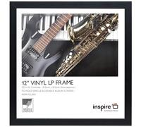 Inspire by Hampton Frames Cadre Vinyle Noir Acrylique sans Verre Format 31,5x31,5 cm MDF Effet Bois Montage Mural Portrait ou Paysage Fixation Incluse