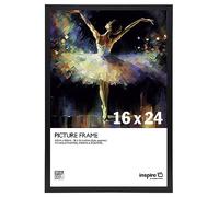 inspire by Hampton Frames CAMBRIDGE | Cadre pour affiche, 41 x 61 cm, noir, façade acrylique, MDF effet bois, support mural, portrait ou paysage, affichage moderne pour photos, impressions