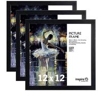 inspire by Hampton Frames Lot de 3 cadres photo carrés noirs en acrylique (sans verre) - 30 x 30 cm - Léger et incassable - Affichage moderne pour photos, œuvres d'art