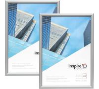 Inspire by Hampton IBH-SNAPA2S-2PK Lot de 2 cadres à clipser en acrylique sans verre Argenté Format A2 42 x 59 cm