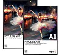 Inspire By Hampton IBHPAAFA1BBLKX-PK2 Cadre en aluminium Noir A1 (59 x 84 cm)