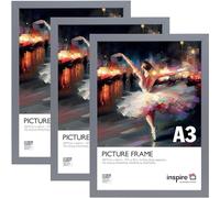 Inspire By Hampton WELFORD Lot de 3 cadres pour affiche en acrylique (sans verre) Gris clair Format A3 29,7 x 42 cm
