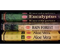 Inspire Dream Play Rain Forest Eucalyptus Aloe Vera 60 Ourlet d'encens 3 Parfum Sampler Ensemble Cadeau