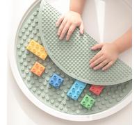 Inspire My Play - Vert Fumé Tapis de Briques de Construction en Silicone - Compatible avec Toutes Les Grandes Marques de Blocs de Construction - Double Face pour Les Grosses Briques de Construction