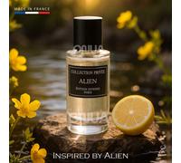 Inspiré par Alien - Collection Privée Alien - 50ml Eau de parfum Femme - Note de tête : Mandarine- Note de cœur : Fleur d'Oranger, Jasmin- Note de fond : Bois ambrés, Vanille, Ambre, Cashmeran- Fabriq
