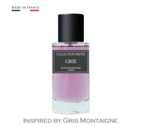 Inspiré par Gris Montaigne - Collection Privée Gris 50ml Eau de parfum unisexe - Note de tête : Rose, Bergamote- Note de cœur : Rose, Jasmin- Note de fond : Mousse de chêne, Patchouli, Ambre- Contient