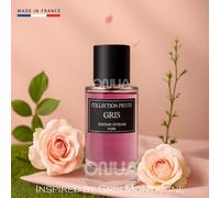 Inspiré par Gris Montaigne - Collection Privée Gris - 50ml Eau de parfum Unisexe - Note de tête : Rose, Bergamote - Note de cœur : Rose, Jasmin - Note de fond : Mousse de chêne, Patchouli, Ambre - Con