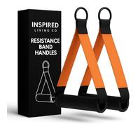 Inspired Living Co. Lot de 2 poignées en D pour câbles de salle de sport robustes pour machines à câble, salle de sport à domicile et bandes de résistance - Poignées en D antidérapantes pour tractions