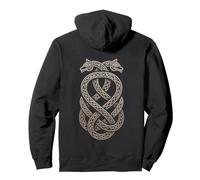 Inspired Viking Urnes Pattern Animal Knotwork - Valhalla Sweat à Capuche
