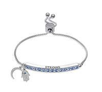 INSPIRED VOICES Bracelets à breloques plaqués argent sterling pour femme - Bracelets faciles à régler, Réglable, Argent sterling, Zircone cubique