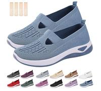 Inspireuplift Shoes for Women, Shoes for Elderly to Prevent Falls, Summer Breathable Non-Slip Soft Sole Elderly Shoe (Blue,39)