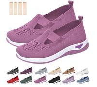 Inspireuplift Shoes for Women, Shoes for Elderly to Prevent Falls, Summer Breathable Non-Slip Soft Sole Elderly Shoe (Purple,42)