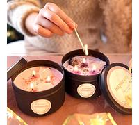 Inspireyes Ensemble de bougies parfumées avec cristal, bougie à 3 mèches de 19 oz, grande boîte de bougies de méditation d'aromathérapie au soja, cadeaux spirituels d'anniversaire de Noël pour femmes