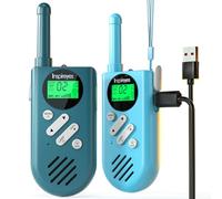 Inspireyes Talkie Walkie Enfants Rechargeable, 48 Heures de Temps de Travail, Longue Portée de 3 Kilomètres, Cadeaux d'anniversaire pour Garçons Filles, Jouets de Plein air pour Enfants de 3 à 12 Ans