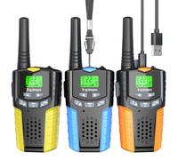Inspireyes Talkie Walkie Enfants Rechargeable, 48 Heures de Temps de Travail, Longue Portée de 3 Kilomètres, Cadeaux d'anniversaire pour Garçons Filles, Jouets de Plein air pour Enfants de 3 à 12 Ans