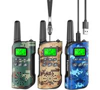 Inspireyes Talkie Walkie Enfants Rechargeable, 48 Heures de Temps de Travail, Longue Portée de 3 Kilomètres, Cadeaux d'anniversaire pour Garçons Filles, Jouets de Plein air pour Enfants de 3 à 12 Ans