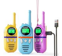 Inspireyes Talkie Walkie Enfants Rechargeable, 48 Heures de Temps de Travail, Longue Portée de 3 Kilomètres, Cadeaux d'anniversaire pour Garçons Filles, Jouets de Plein air pour Enfants de 3 à 12 Ans
