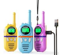 Inspireyes Talkie Walkie Enfants Rechargeable, 48 Heures de Temps de Travail, Longue Portée de 3 Kilomètres, Cadeaux d'anniversaire pour Garçons Filles, Jouets de Plein air pour Enfants de 3 à 12 Ans