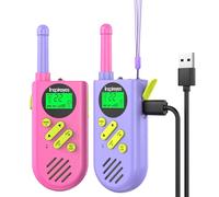 Inspireyes Talkie Walkie Enfants Rechargeable, 48 Heures de Temps de Travail, Longue Portée de 3 Kilomètres, Cadeaux d'anniversaire pour Garçons Filles, Jouets de Plein air pour Enfants de 3 à 12 Ans