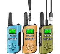 Inspireyes Talkie Walkie Enfants Rechargeable, 48 Heures de Temps de Travail, Longue Portée de 3 Kilomètres, Cadeaux d'anniversaire pour Garçons Filles, Jouets de Plein air pour Enfants de 3 à 12 Ans