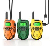 Inspireyes Talkie Walkie Enfants Rechargeable, 48 Heures de Temps de Travail, Longue Portée de 3 Kilomètres, Cadeaux d'anniversaire pour Garçons Filles, Jouets de Plein air pour Enfants de 3 à 12 Ans