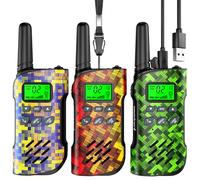 Inspireyes Talkie Walkie Enfants Rechargeable, 48 Heures de Temps de Travail, Longue Portée de 3 Kilomètres, Cadeaux d'anniversaire pour Garçons Filles, Jouets de Plein air pour Enfants de 3 à 12 Ans