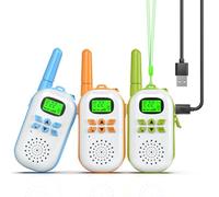 Inspireyes Talkie Walkie Enfants Rechargeable, 48 Heures de Temps de Travail, Longue Portée de 3 Kilomètres, Cadeaux d'anniversaire pour Garçons Filles, Jouets de Plein air pour Enfants de 3 à 12 Ans
