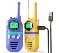 Inspireyes Talkie Walkie Enfants Rechargeable, 48 Heures de Temps de Travail, Longue Portée de 3 Kilomètres, Cadeaux d'anniversaire pour Garçons Filles, Jouets de Plein air pour Enfants de 3 à 12 Ans