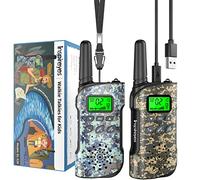 Inspireyes Talkie Walkie Enfants Rechargeable, 48 Heures de Temps de Travail, Longue Portée de 3 Kilomètres, Cadeaux d'anniversaire pour Garçons Filles, Jouets de Plein air pour Enfants de 3 à 12 Ans