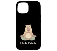 Inspirez, expirez, Yoga, Capybara, Zen, Relaxation Animale Coque pour iPhone 15