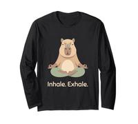 Inspirez, expirez, Yoga, Capybara, Zen, Relaxation Animale Manche Longue